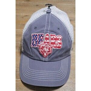 NEW Chicago Bears 47 Brand Hat Clean Up USA Flag Logo Gray Cap NFL Snapback